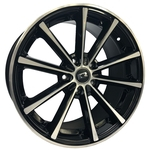 Jogo de Rodas Esportivas Concava Monaco Eclipse Aro 15 x 6,0 5x100 ET32 K63 Preto Diamantado