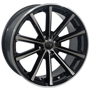 Jogo de Rodas Esportivas Concava Monaco Eclipse Aro 17 X 7,0 4x100 ET32 K63 Preto Diamantado