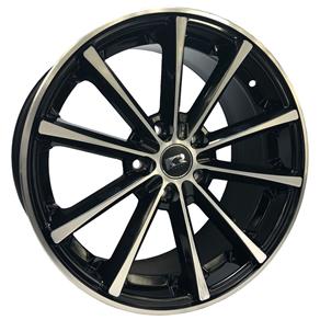 Jogo de Rodas Esportivas Concava Monaco Eclipse Aro 17 X 7,0 5x100 ET32 K63 Preto Diamantado