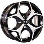 Jogo De Rodas Esportivas K18 Aro 14 X 6,0 4x100 Et40 Preto Diamantado