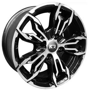 Jogo de Rodas Esportivas K61 Aro 14 X 6,0 4x100 ET30 Preto Diamantado