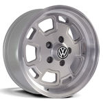 Jogo de Rodas Fusca Aro 15 X 6,0 5x205 ET24 Volkswagen Volcano Germany Prata Diamantado