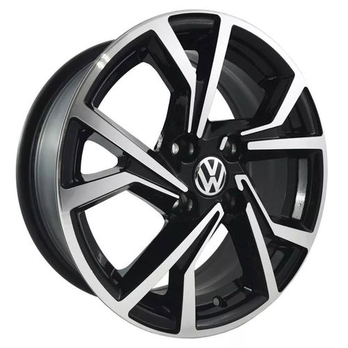 Jogo de Rodas Golf Gti Aro 17 X 7,0 4x100 ET38 VW R94 Preto Diamantado