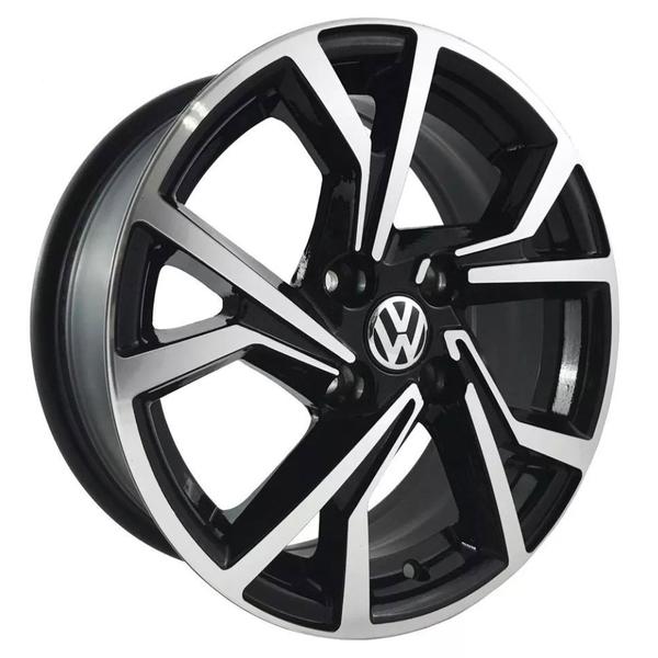 Jogo de Rodas Golf Gti Aro 17 X 7,0 5x100 ET38 VW R94 Preto Diamantado - Krmai