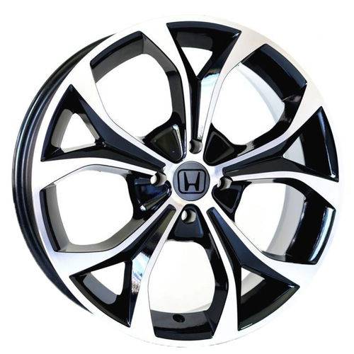 Jogo de Rodas Honda Civic Europeu 2012 Aro 17 X 7,0 4x100 ET40 R29 Preto Diamantado