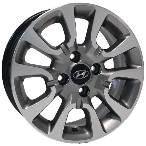 Jogo de Rodas Hyundai HB20x Aro 14 X 6,0 4x100 ET36 S06 Grafite Diamantado