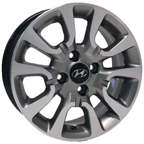 Jogo de Rodas Hyundai HB20x Aro 15 X 6,0 4x100 ET42 S06 Grafite Diamantado