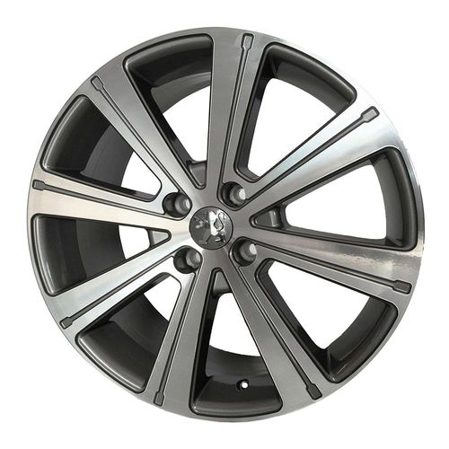 Jogo de Rodas Kr R-62 Peugeot 308 Aro 17" Furação 4x108 Acabamento Grafite e Diamante Tala 7 Et 25