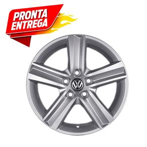 Jogo de Rodas KR R-65 Vw Fox Highline Aro 17" Furação 5X100 Acabamento Prata Tala 7 ET 40