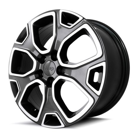 Jogo de Rodas Kr R-76 Jeep Renegade Aro 16 Furação 5X110 Acabamento Grafite e Diamante Tala 6 Et 28