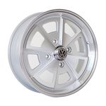 Jogo de Rodas Kr R-84 Vw Fusca Aro 17" Furação 4x130 Acabamento Prata e Diamante Tala 6 Et 42