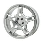 Jogo de Rodas Kr R-85 Porsche Stuttgart Aro 17" Furação 5x100 Acabamento Prata Tala 7 Et 42