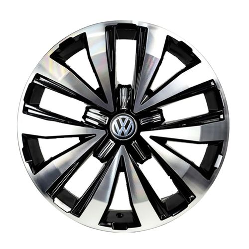 Jogo de Rodas Kr R-87 Vw Amarok Aro 18" Furação 5x120 Acabamento Preto e Diamante Tala 7 Et 40