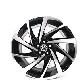 Jogo de Rodas Kr R-93 Vw Polo 2018 Aro 18" Furação 5X100 Acabamento Preto e Diamante Tala 7 Et 40