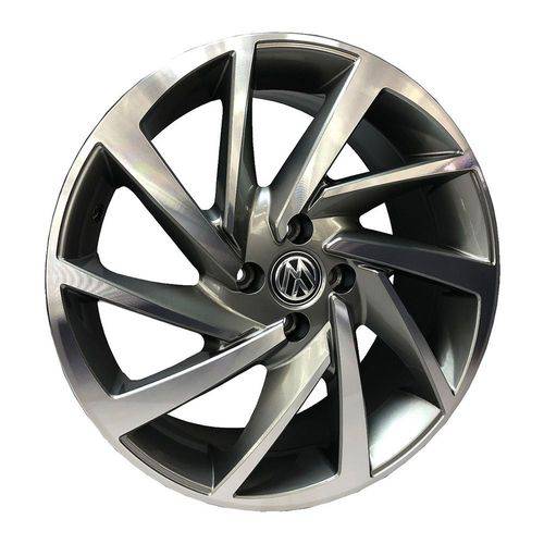 Jogo de Rodas Kr R-93 Vw Polo 2018 Aro 18" Furação 5x112 Acabamento Grafite e Diamante Tala 7 Et 40