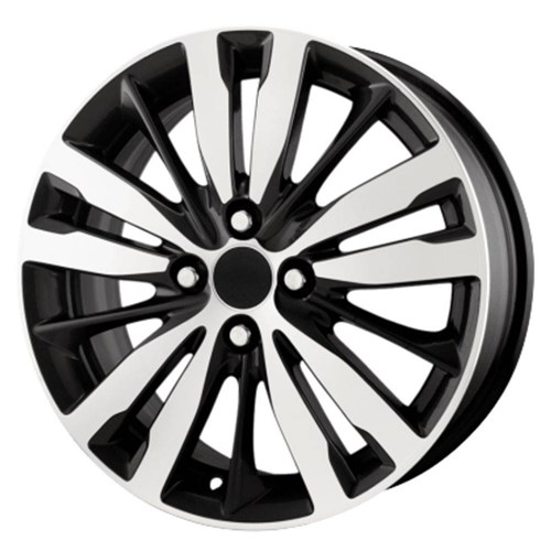 Jogo de Rodas Kr R-99 Honda Fit 2018 Aro 15 Furação 4X100 Acabamento Preto e Diamante Tala 6 Et 50