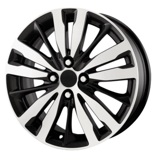 Jogo de Rodas Kr R-99 Honda Fit 2018 Aro 15" Furação 4x100 Acabamento Preto e Diamante Tala 6 Et 50