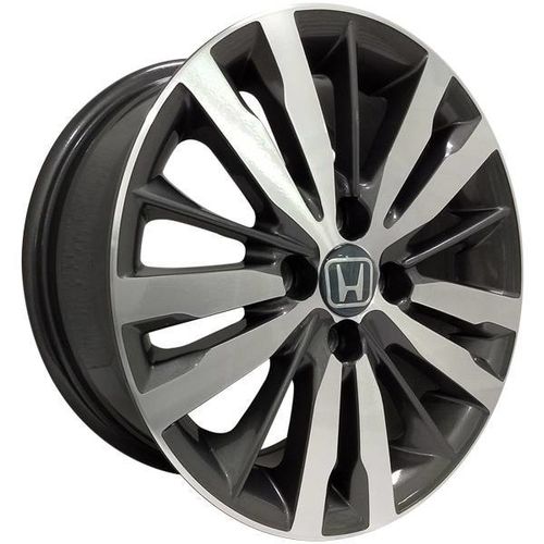 Jogo de Rodas MONACCO MW050 - HONDA FIT Aro 15" - 4x100 - Preto Brilhante Diamantado