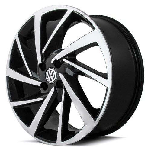 Jogo de Rodas New Polo Aro 20 X 7,5 4X100 Et40 Volkswagen R93 Preto Diamantado