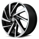 Jogo de Rodas New Polo Aro 14 X 6,0 4x100 ET30 Volkswagen R93 Preto Diamantado