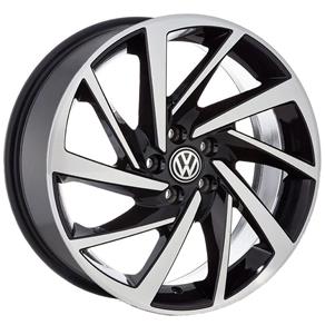 Jogo de Rodas New Polo Aro 18 X 7,0 5x100 Et47 Volkswagen R93 Preto Diamantado