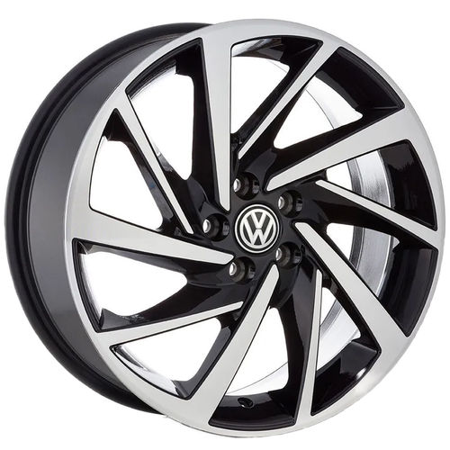 Jogo de Rodas New Polo Aro 15 X 6,0 5x100 ET38 Volkswagen R93 Preto Diamantado