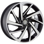 Jogo De Rodas New Polo Aro 18 X 7,0 5x112 Et47 Volkswagen R93 Preto Diamantado