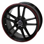 Jogo de Rodas Ruff R354 Preto Brilhoso com Red Lip Aro 17 X7,5 4x100/114 Et40