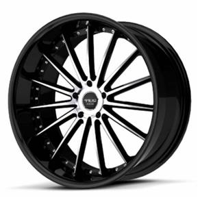 Jogo de Rodas RUFF R981 Preto Brilhoso com Diamantado Aro 22 X9 5X114,3 ET40