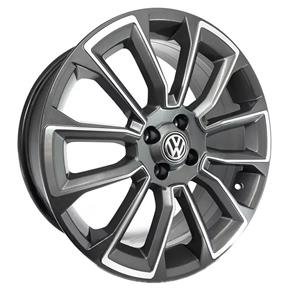 Jogo de Rodas Saveiro Cross Aro 17 X 7,0 4x100 ET38 Volkswagen R75 Grafite Diamantado