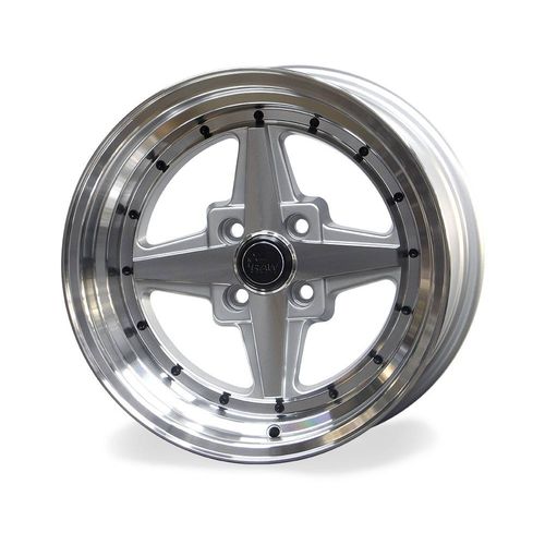 Jogo de Rodas Sport Aro 15" 4X100 - BA01 Prata Diamantada