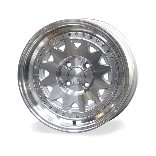 Jogo de Rodas Sport Aro 15" 4X100 - BA06 Prata Diamantada