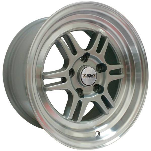 Jogo de Rodas Zeus ZM695 Aro 15" - Furação 4x100 - Prata Diamantado - Athena Imports