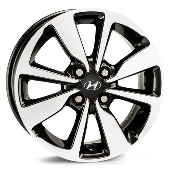 Jogo Roda KR S13 Hyundai HB20 Aro 14 - Preta Diamantada Roda S13 Aro 14 - 4x100 Tala: 6,0 Off-Set: 38