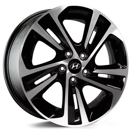 Jogo Roda KR S16 Hyundai Creta 2020 Aro 17 - Preta Diamantada Roda S16 Aro 17 - 5x114 Tala: 7,0 Off-Set: 46