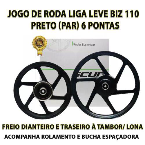 Jogo Roda Liga Leve Moto Biz 125 Biz 110 Rodão Esportiva 5 Pontas