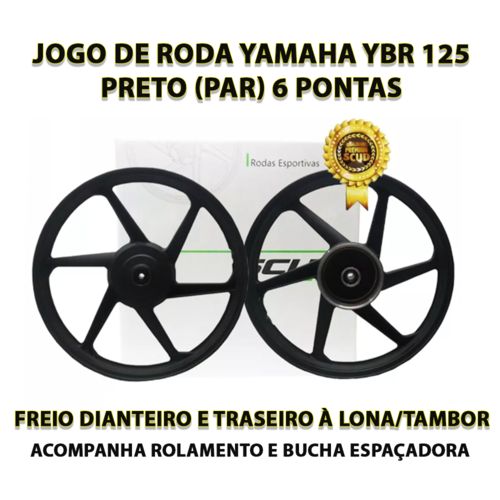 Jogo Roda Liga Leve Ybr 125 Scud 6 Pontas Freio Tambor