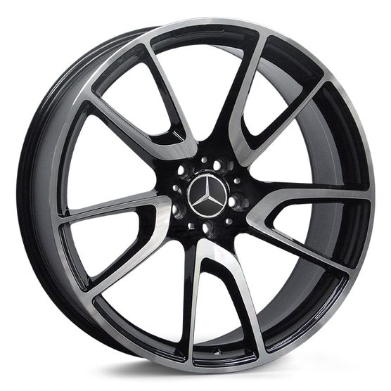 Jogo Roda Mercedes GLC43 Aro 21 - Preta Diamantada Roda GLC43 Aro 21- 5x112 Tala: 9,5 Off-Set:38