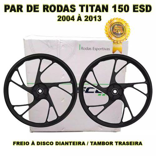 Jogo Rodas Liga Leve Titan 150 Esd Disco Alumínio 5 Pontas