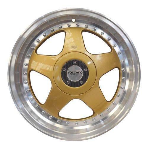 Jogo Rodas Volcano Euro R 17 4x100/108 Dourado Diam T7 Et38