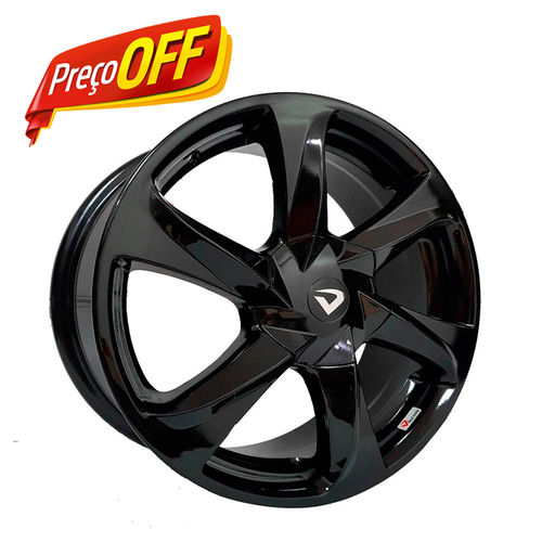 Jogo Rodas Volcano New Santorini R 17 4x100 Preto Brilho T7