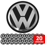 - Kit 20 Calota Miolo De Roda Vw Gol G5 Emblema Cromado 51mm