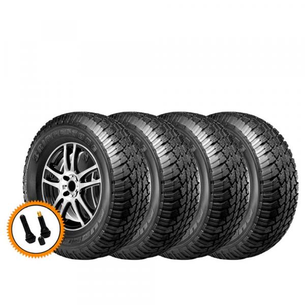 Kit 4 Pneus Bridgestone Aro 15 205/70R15 Dueler A/T 693 96T + Válvulas