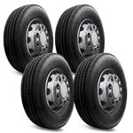 Kit 4 Pneus Goodyear Aro 17.5 215/75r17.5 126f Steelmark Ags Dianteiro Para Caminhão E Ônibus