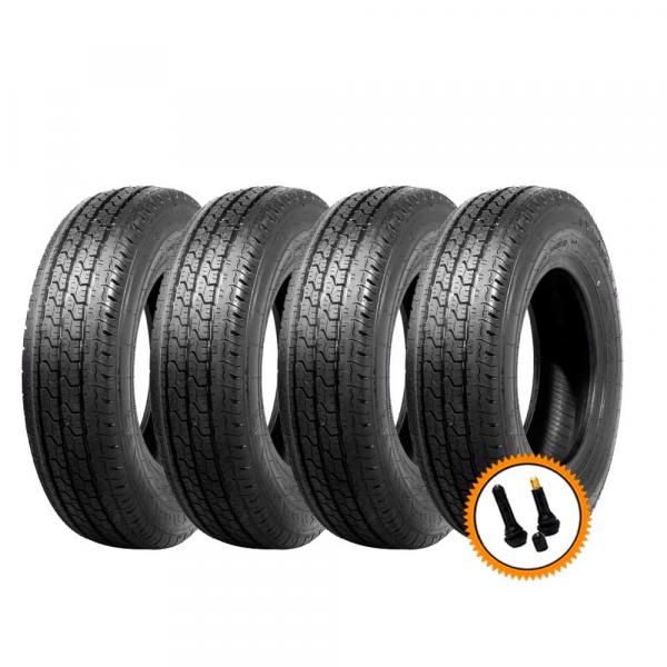 Kit 4 Pneus Sunny Aro 15 195/70r15 Sn-223c 8 Lonas 104/102r + Válvulas