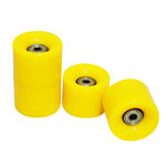 Kit 4 Rodas Skate Silicone Rolamento Abec 7 Amarelo