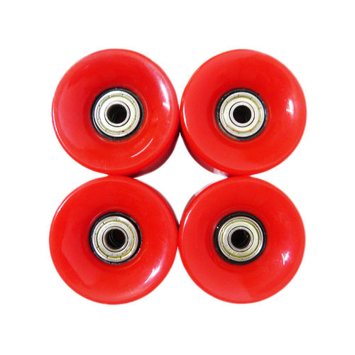 Kit 4 Rodas Skate Silicone Rolamento Abec 7 Vermelho