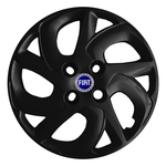 Kit 4X Calota Fiat Palio Aro 14 Preto Emblema Original 231Cb