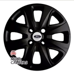 Kit 4X Calota Ford Ka Aro 14 Preto Emblema Original 340Cb