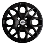 Kit 4X Calota Ford Ka Aro 14 Preto Emblema Original 342Cb